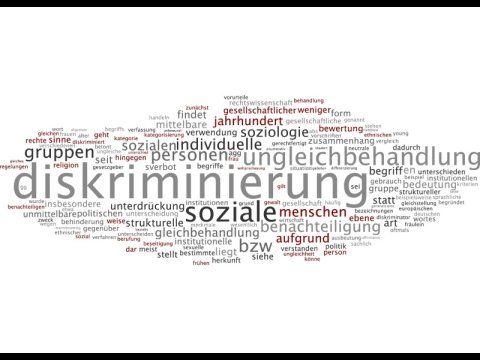 Wörter Diskriminierung und Ungleichbehandlung
