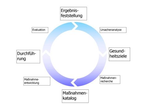 schematische Darstellung eines Regelkreises, der für die Gesundheitsplanung verwendet wird