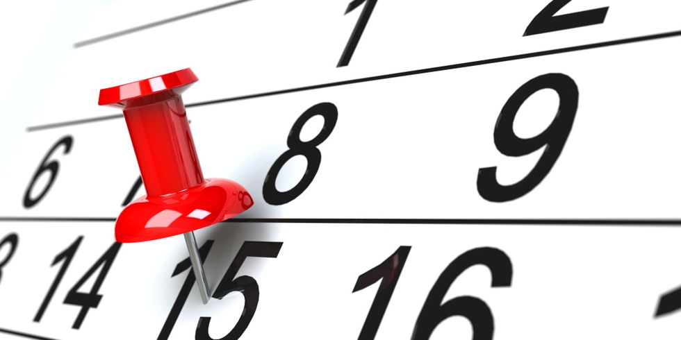 Kalender mit Pinnadel