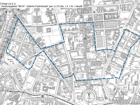 Karte Untersuchungsgebiet Südliche Friedrichstadt 4-2019 (Bild: Stadtentwicklungsamt Friedrichshain-Kreuzberg)