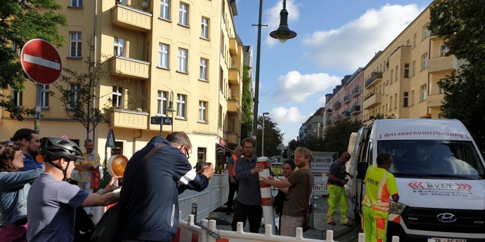 Aufstellung Durchfahrtssperren Samariterkiez