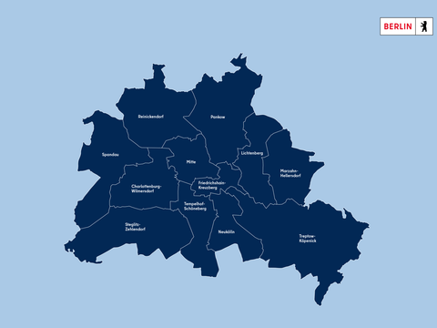 Berlin Karte blau