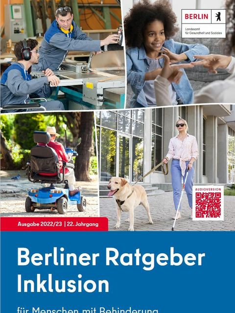 Cover vom Ratgeber. Verschiedenen Menschem mit Handicap sind zu sehen.