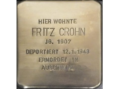 Stolperstein Fritz Crohn (Bild: Stolpersteine-Initiative CW, Hupka)