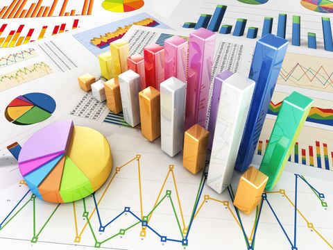 Statistiken in Form von Diagrammen, Kreisen oder Aufzeichnungen