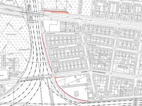 Mauerverlauf an der Bornholmer Straße (Bild: Senatsverwaltung für Stadtentwicklung)