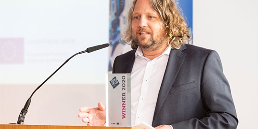 Christian Rickerts spricht am Rednerpult auf dem DTA 2020