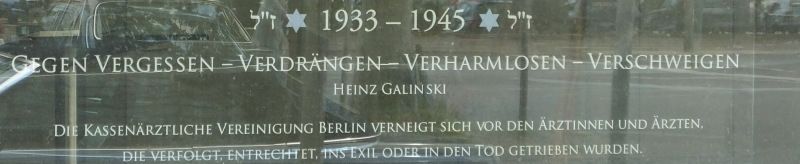 Gedenktafel für jüd. Ärzte (Bild: Hupka)
