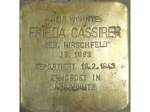Stolperstein Frieda Cassirer (Bild: Stolpersteine-Initiative CW, Hupka)