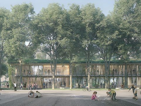 Entwurf des Neubaus eines Zentrums für Familie und Bildung am Ostbahnhof