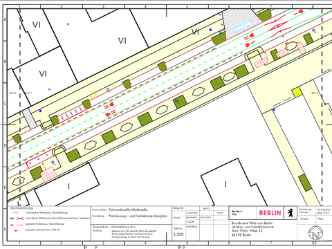 Verkehrszeichenplan Wallstrasse 7/10 (Bild: SGA BA Mitte)
