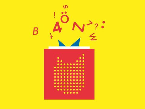 Grafik von Tonie-Box vor gelbem Hintergrund