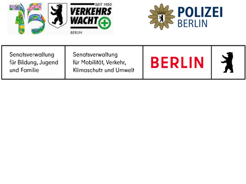 Logos Verkehrswacht, Polizei SenBJF, SenMVKU