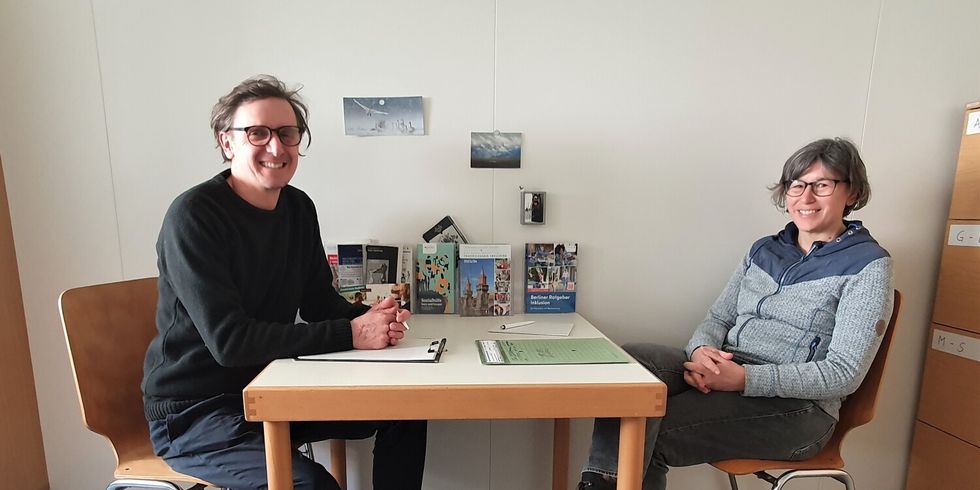 Oliver Mehl und Heike Klinkenberg in der Beratungsstelle für Menschen mit Behinderungen