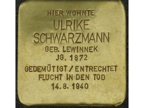 Stolperstein Ulrike Schwarzmann (Bild: Stolpersteine-Initiative CW, Hupka)