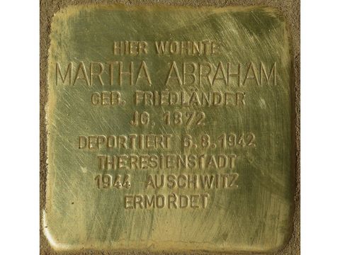 Stolperstein Martha Abraham (Bild: Stolpersteine-Initiative CW, Hupka)