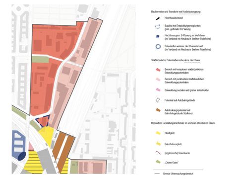 Teilbereiche des Hochhausleitbildes Schöneberg-Südkreuz mit dem Naumannpark nördlich des Bahnhofes (Bild: Bezirksamt Tempelhof-Schöneberg 2021)