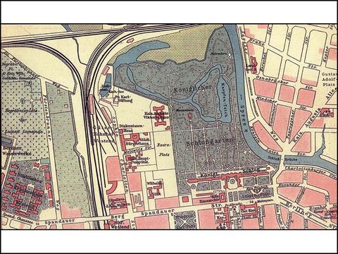 Schlossgarten Charlottenburg, 1909, Farblithographie