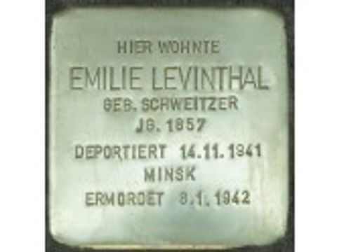 Stolperstein Emilie Levinthal (Bild: Stolpersteine-Initiative, H.-J. Hupka)