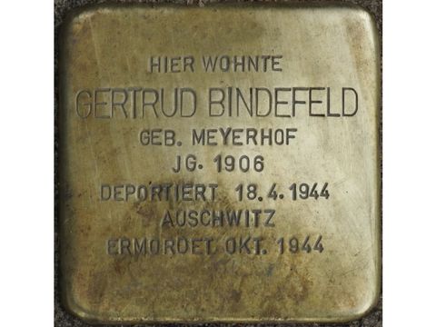 Stolperstein Gertrud Bindefeld (Bild: Stolpersteine-Initiative CW, Hupka)