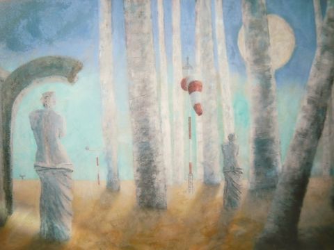 Maria-Ilona Pagallies: TXL, 2002, Acryl und Sand, 70 cm x 100 cm (Bild: Maria-Ilona Pagallies)