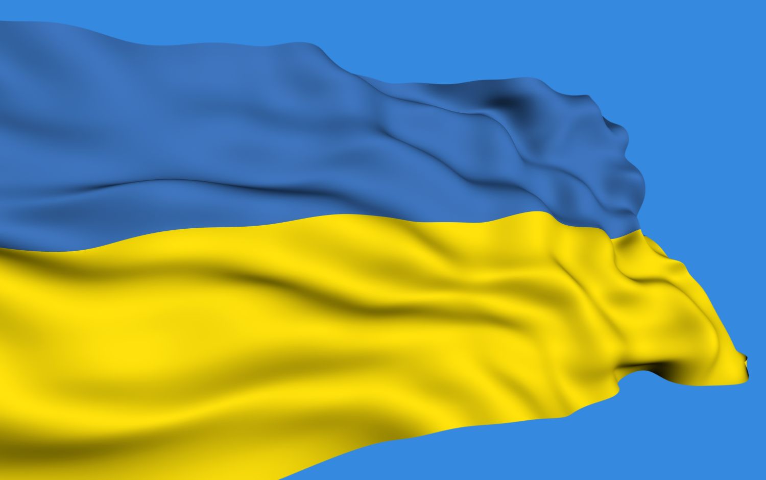 Flagge der Ukraine weht im Wind