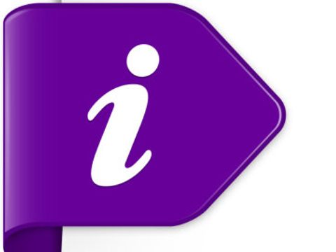 Icon Kleines "i" auf einem Pfeil