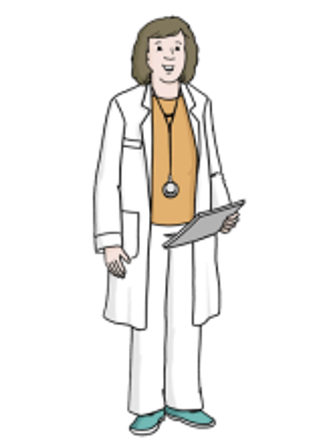 Illustration einer Ärztin im weißen Kittel