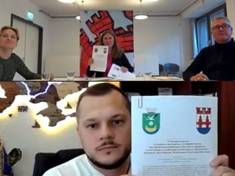 Unterzeichnung der Kooperationsvereinbarung zwischen Friedrichshain-Kreuzberg und Kyjiw-Darnyzja