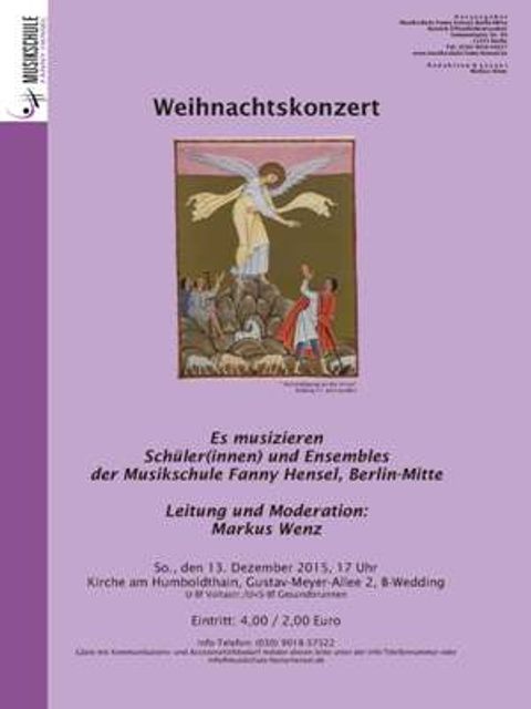 Plakat Weihnachtskonzert 2015