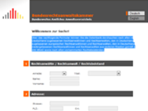 Screenshot der Webseite der Bundesrechtsanwaltskammer
