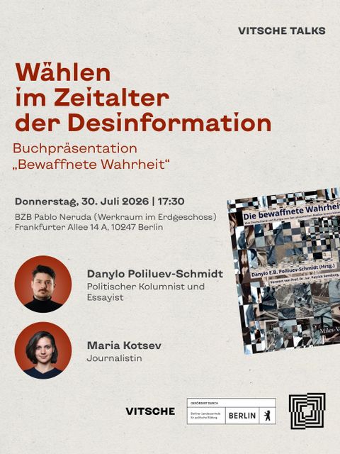 Grafik mit Veranstaltungstitel, Buchcover und Sprecher*innen