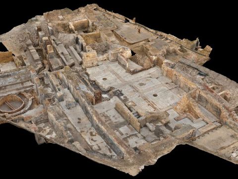 3D-Modell der ausgegrabenen Kellerräume des Elektrizitätswerks Spandauer Straße (Bild: Janko Reichel)