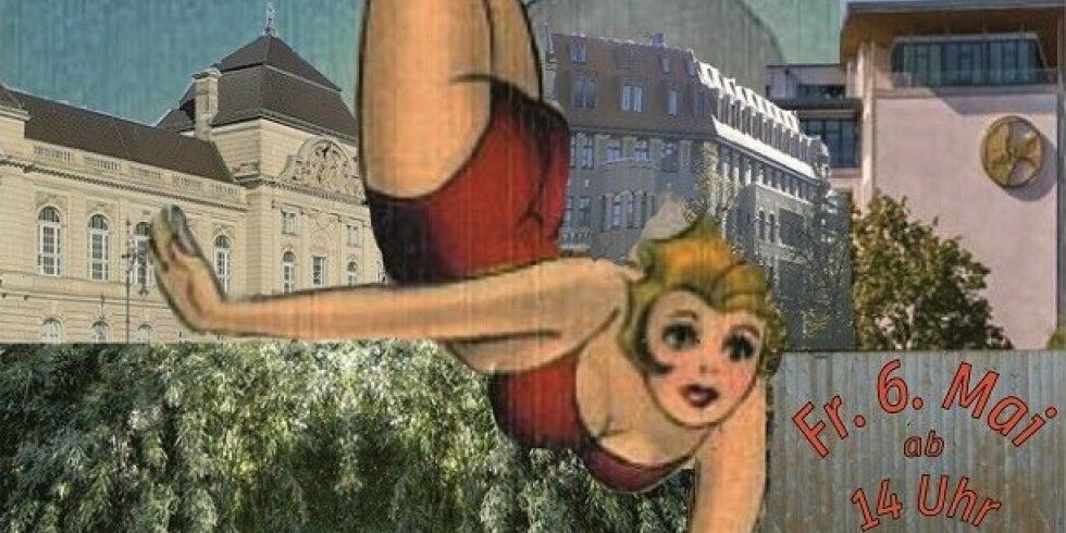 Schauplatz eines einmaligen Kunstevents und für einen Tag „Swimmingpool“: Der Steinplatz in Charlottenburg.