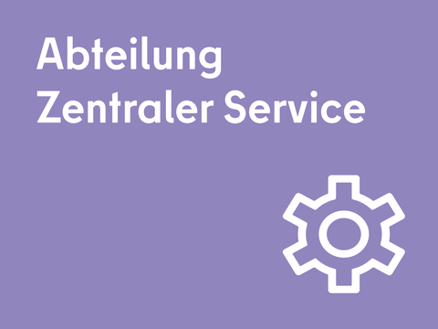 Abteilung Zentraler Service mit Zahnrad Icon
