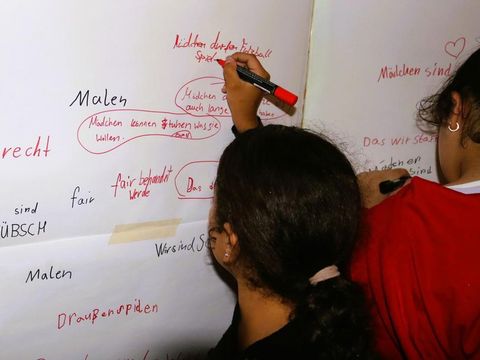 Das "Glücksrad" von Leben Lernen e. V.