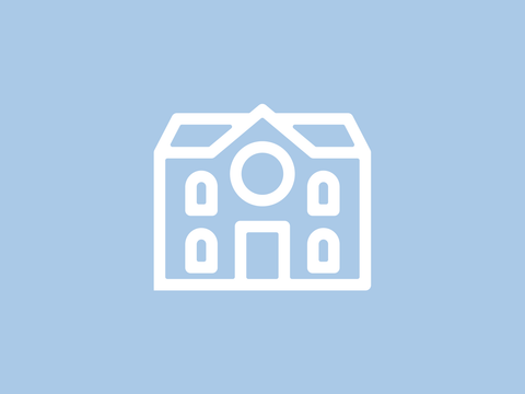 Gebäude auf blauen Hintergrund