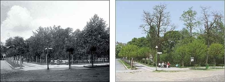 Fotovergleich historisch und heute - Otto-Grüneberg - Ecke Hebbelstraße am Schustehruspark