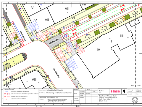 Verkehrszeichenplan Wallstrasse 6/10 (Bild: SGA BA Mitte)