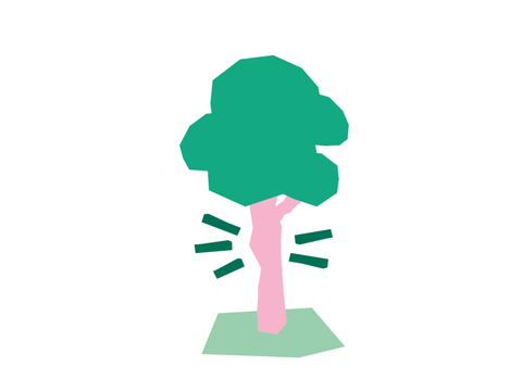 Illustration von einem Baum mit Platz am Stamm