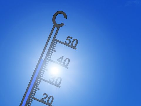 Thermometer in der Sonne