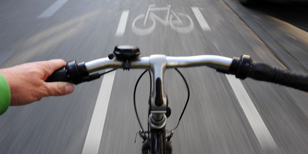 Fahrrad auf dem Fahrradstreifen