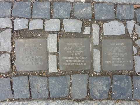 Stolpersteine vor dem ECO-Haus, 12.2.2011, Foto: KHMM