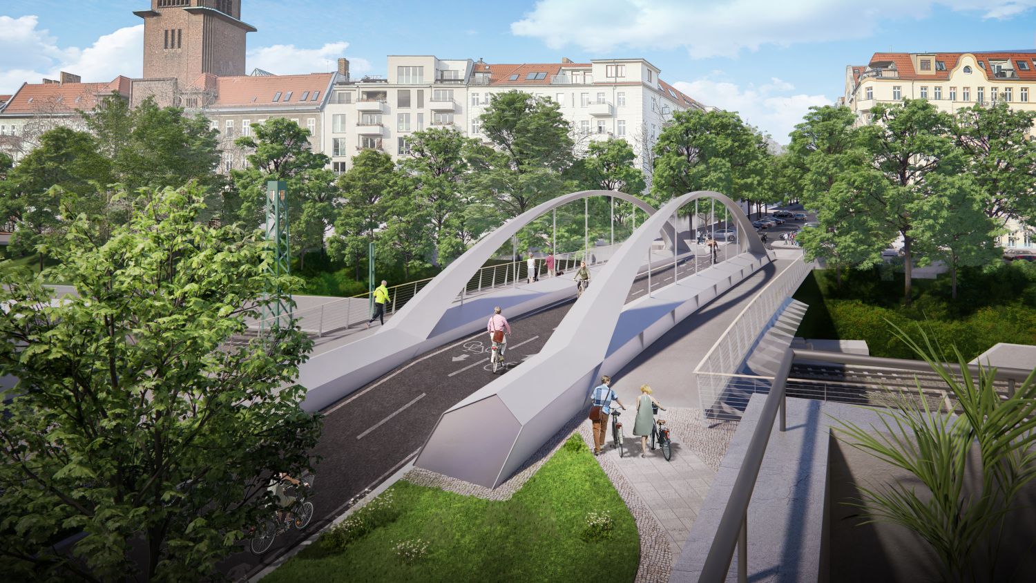 Ansicht aus Sonnenburger Straße in Richtung Norden, Visualisierung