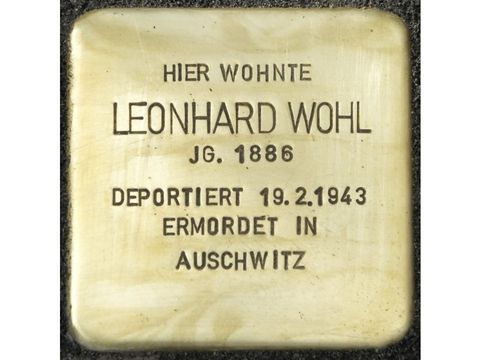 Stolperstein Leonhard Wohl (Bild: Stolpersteine-Initiative CW, H.-J. Hupka)