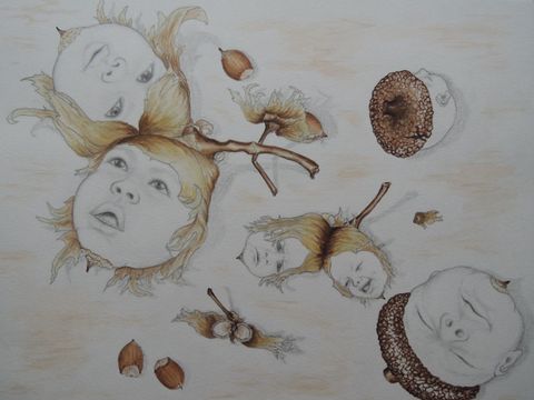 Zwillingsfrüchtchen - Zeichnung von Elke Krause