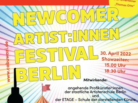 Plakat der "CABUWAZI Newcomer Artistinnen- und Artisten-Show 2022"