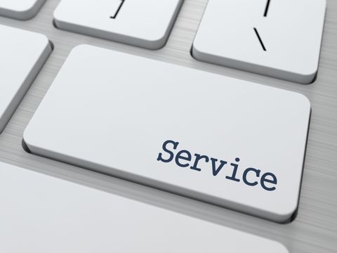 Computertaste mit Aufschrift "Service"