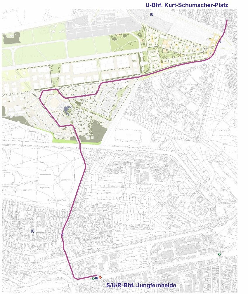 Straßenbahn Jungfernheide – Urban Tech Republic – Kurt-Schumacher-Platz