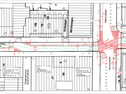 Charlottenstraße: Verkehrszeichenplan zwischen Unter den Linden und Behrenstraße (Bild: BA SGA Mitte)